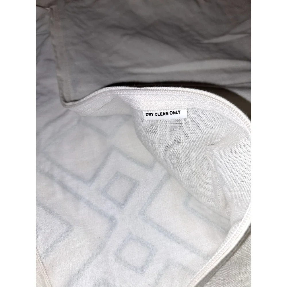Callisto Home Geometric Beaded Pillow‎ Cover Euro Shams Neutral